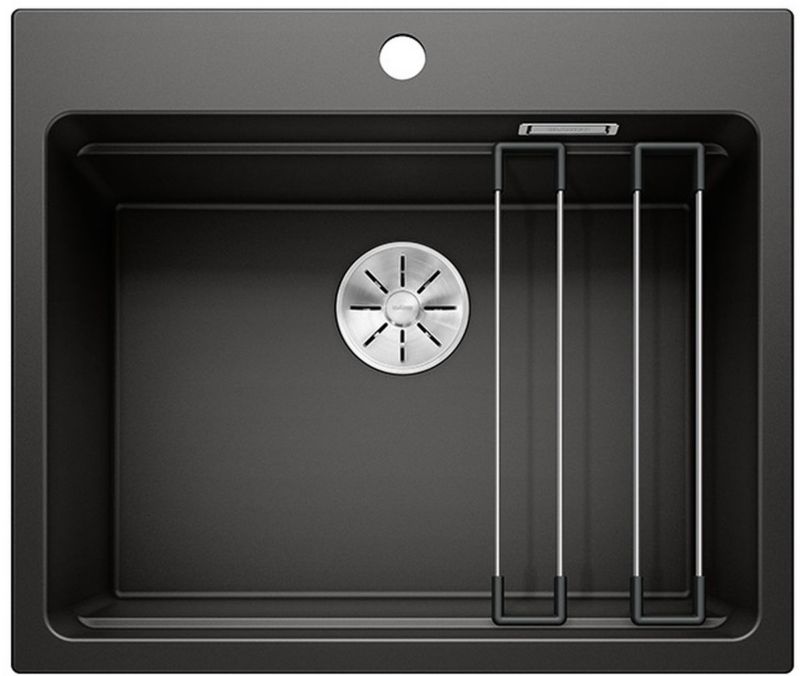 Zlewozmywak granitowy Blanco Etagon 6 czarny 60x51 cm, 1-komorowy, wpuszczany, 1 szt.