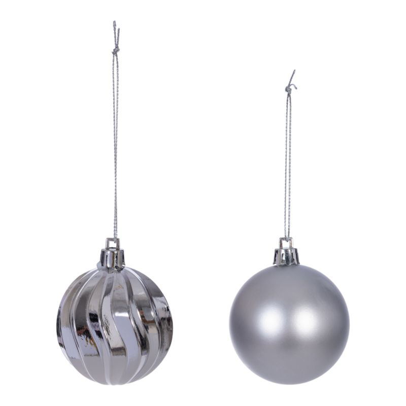 Bombki 6 cm 8 sztuk srebrne