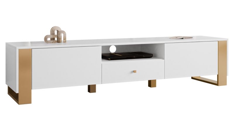 Szafka RTV MIRJAN 24 Loutio 2K1SZ biały 1 szt.