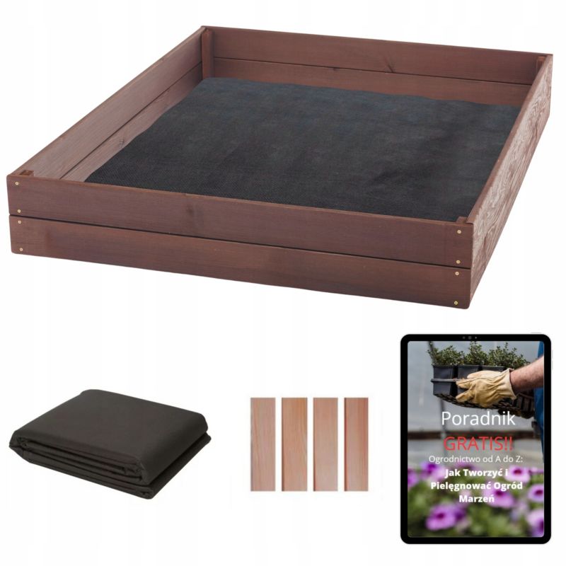 Skrzynie na Warzywa 120x100cm SunWood Warzywniak Podwyższana Grządka Rabata + Poradnik 1 szt.