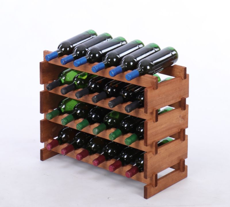 Stojak na wino MODO24 regał modułowy na butelki 4 leżnie x 6 butelek montaż bez narzędzi impregnacja brązowa 1 szt.