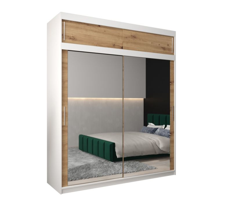 Szafa przesuwna Garderoba Abiks Tokyo 3 200 biały + artisan z nadstawką 1 szt.