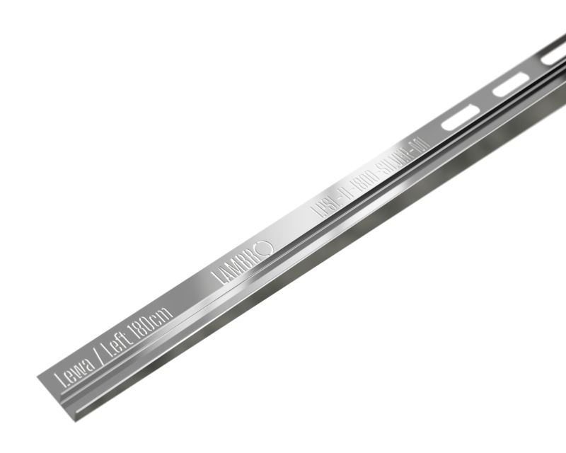 Listwa brodzikowa podłogowa spadkowa do szkła lewa LPS Lambro srebrny połysk 180cm 1 szt.