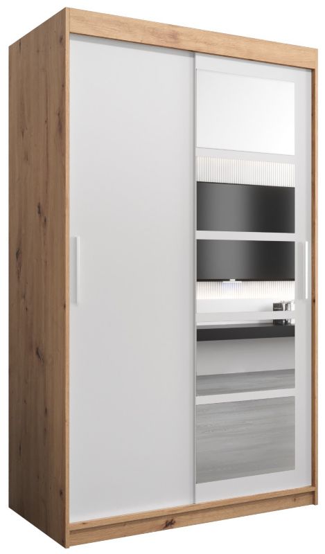 Szafa przesuwna Abiks ROMA 1 120 artisan + biały mat 1 szt.