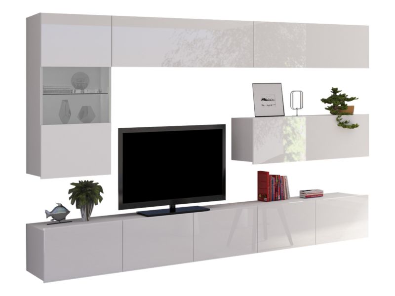 Meblościanka MIRJAN 24 Calabrini IV biały / biały połysk 1 kpl.