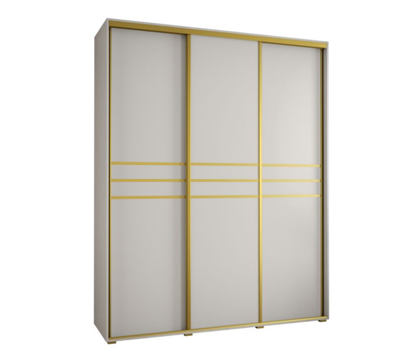 Szafa przesuwna Abiks DAVOS 10 wysoka szer.190cm biały/biały/złoty 1szt.