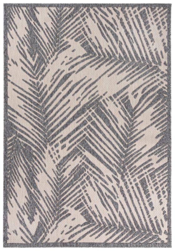 Dywan wewnętrzny/zewnętrzny Cansas BD80A prostokąt Mazovia 60x 100 cm beżowy,kremowy motyw roślinny krótki włos 1 szt.