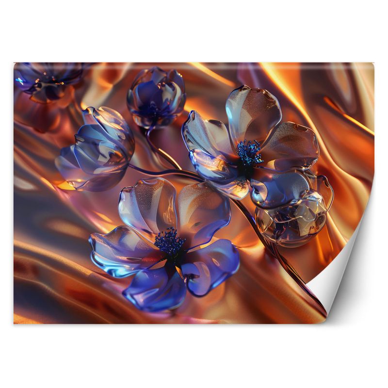 Fototapeta Feeby Szklane kwiaty na złotym tle 350x245 1 szt