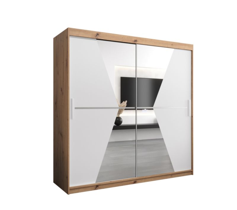 Szafa przesuwna Garderoba Abiks MAROKO 200 artisan/biały 1 szt.