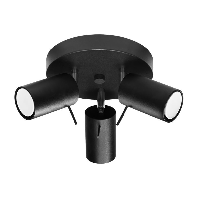 Plafon Sollux Lighting RING 3P czarny 1 szt.