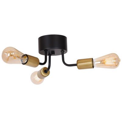 Lampa sufitowa wisząca Luminex Brenda 0612 czarny mat-złoty mat minimalistyczna 3xE27 x 15W 1 szt.