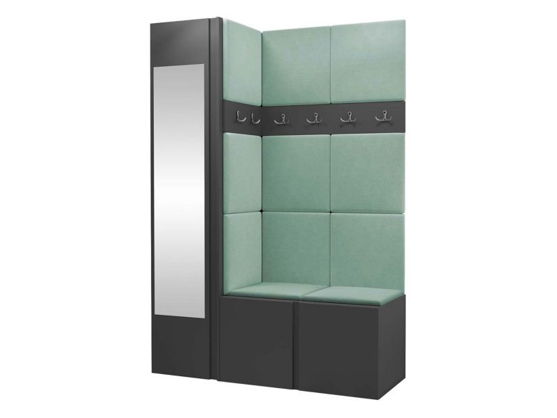 Garderoba MIRJAN 24 Orion X grafit + miętowy 1 kpl.