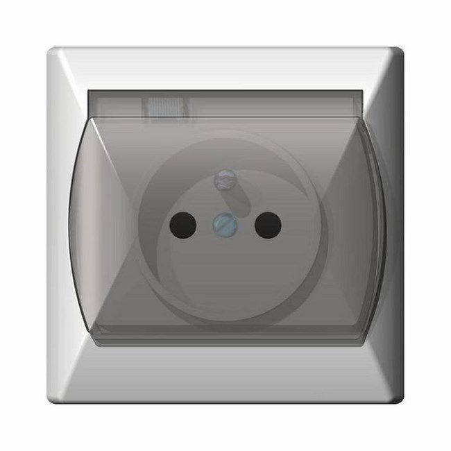 Gniazdo pojedyncze Ospel Akcent IP44 z uziemieniem białe