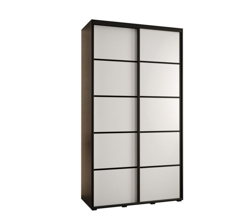 Szafa przesuwna Abiks DAVOS 4 wysoka szer.140cm gł.45cm czarny/biały/czarny 1szt.