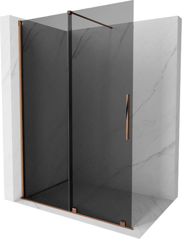 Ścianka prysznicowa walk-in Mexen Velar grafit różowe złoto 160x200 cm 871-160-000-43-60 1 szt.