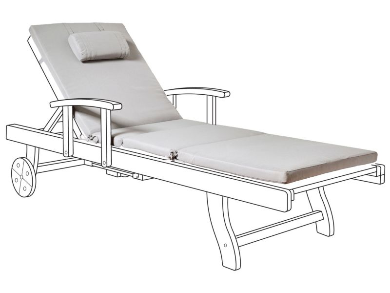 Poduszka na krzesło ogrodowe Toscana/java/amantea premium 188 x 59 cm Jasnoszary 1 szt.