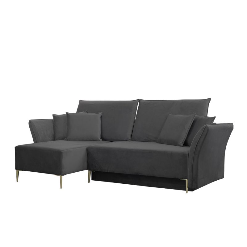 Narożnik z funkcją spania MIRJAN 24 Bregi grafit + złoty 1 szt.