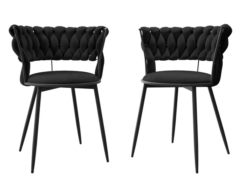 Komplet 2 krzeseł tapicerowanych MIRJAN 24 Muz DC-1141/BK czarny 2 szt.
