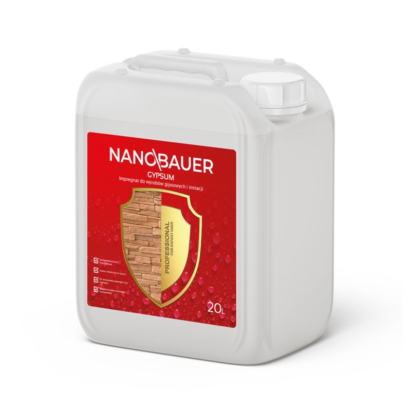 Impregnat ochrona wyrobów gipsowych i imitacji NANOBAUER 20L 1szt