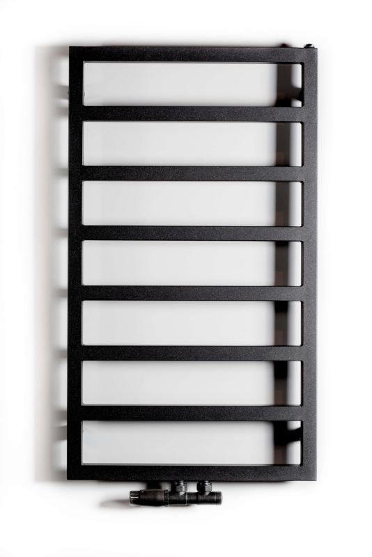 Grzejnik łazienkowy LUXRAD Atria 870 x 500 mm czarny mat str. 1 szt