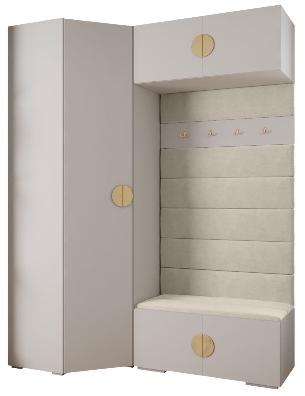 Garderoba do przedpokoju Abiks INOVA 4 Z21 biały+złoty+manila02 1 szt.