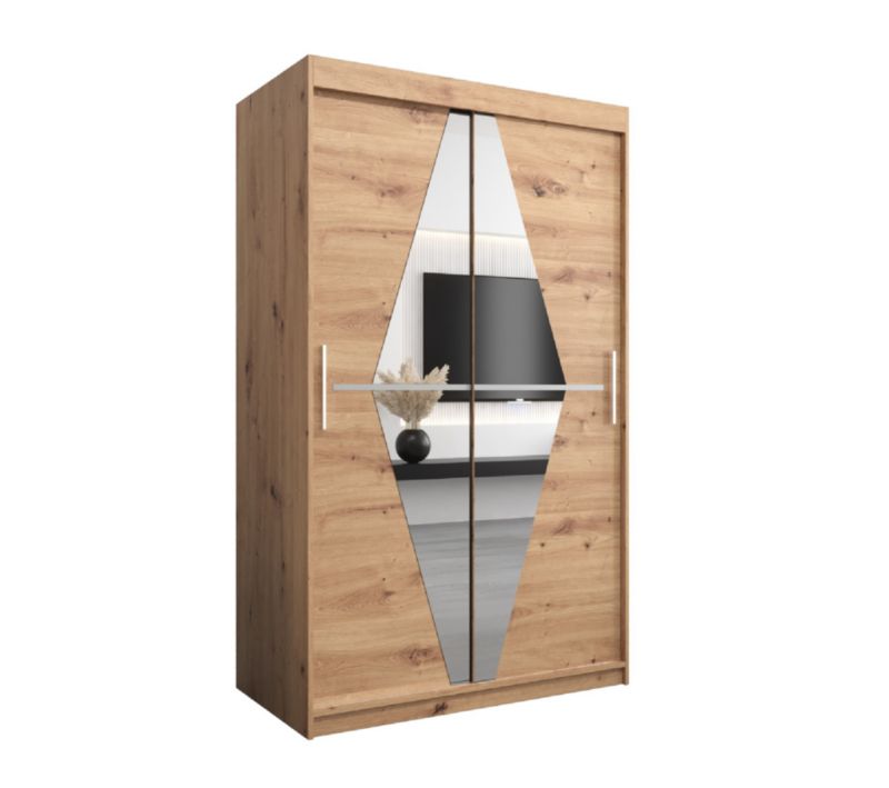 Szafa przesuwna Garderoba Abiks BOLIWIA 120 dąb artisan + dąb artisan 1 szt.