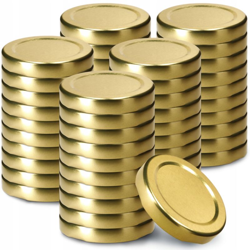 Zakrętki KADAX Wieczka Fi 53 Do Słoików Butelek Nakrętki Na Słoiki Złoty 50 szt.