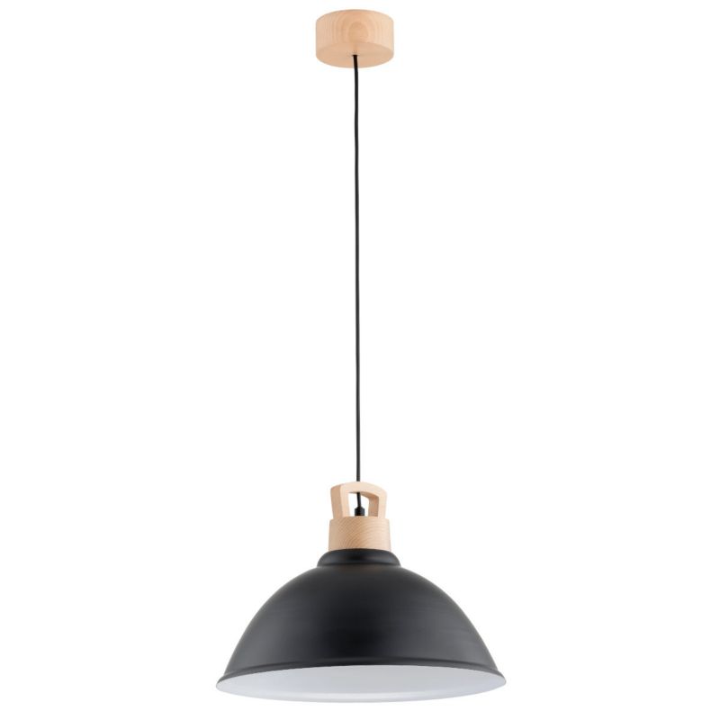 Lampa wisząca Alfa Alti 2785 czarna-jasne drewno-biała do kuchni 1xE27 x 15W 1 szt.