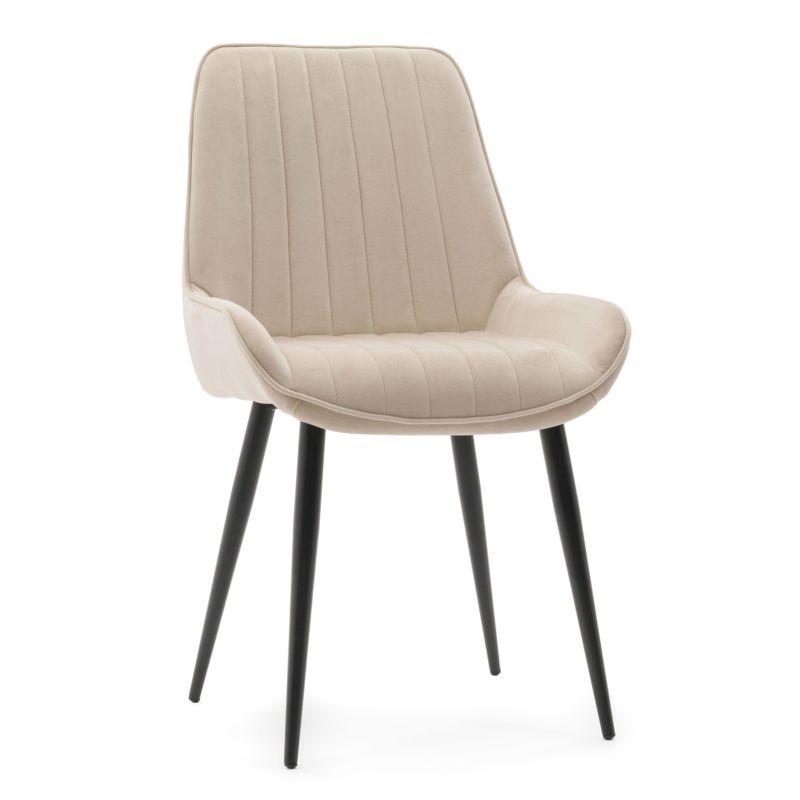 Krzesło tapicerowane New Home LUCA beżowe welurowe 1 szt.