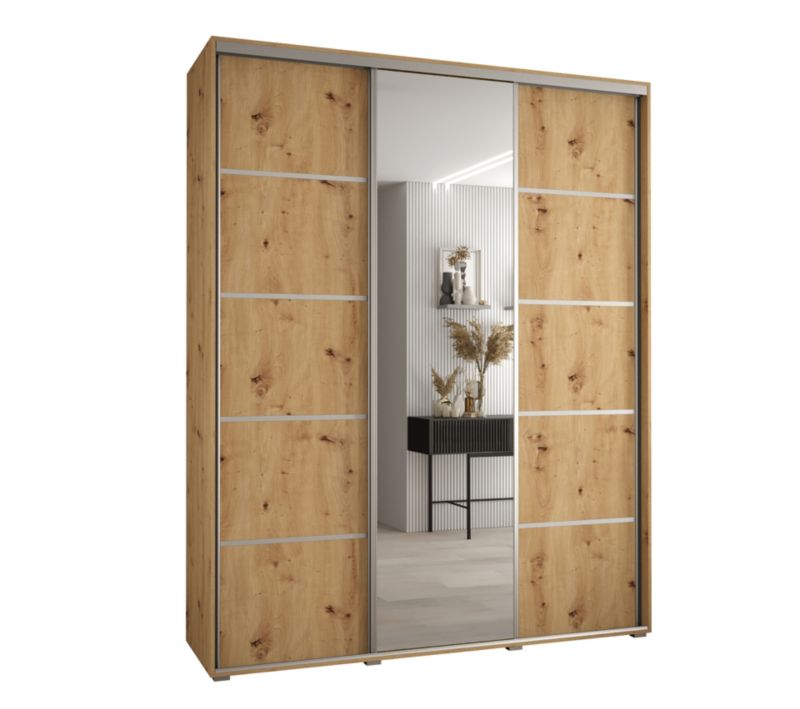 Szafa przesuwna Abiks DAVOS 5 wysoka szer.200cm gł.60cm artisan/artisan/srebrny 1szt.