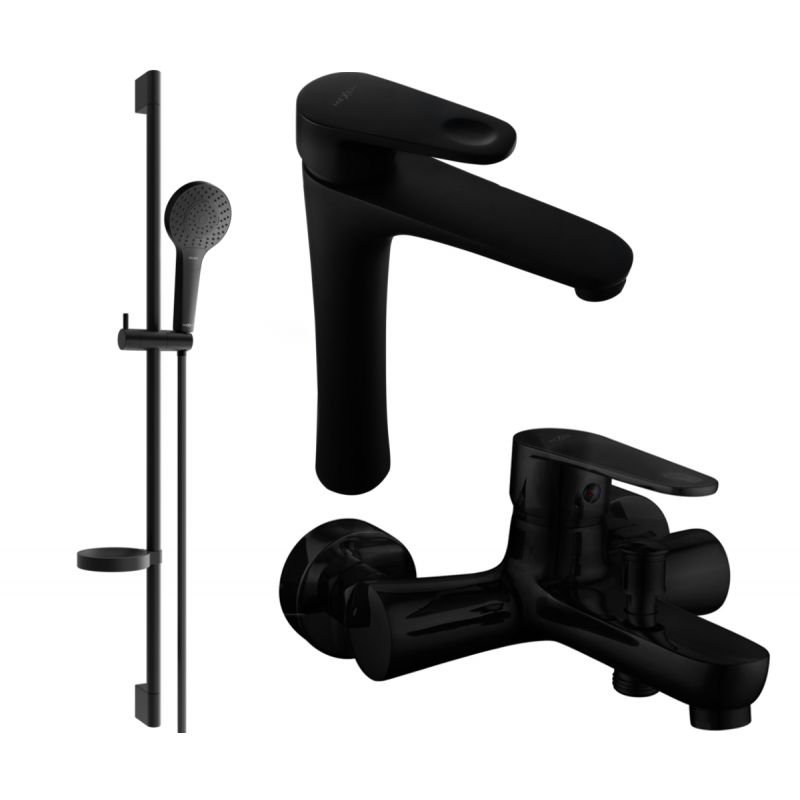 Zestaw wannowy Mexen Kama czarny 72513DS05-70 1 szt.