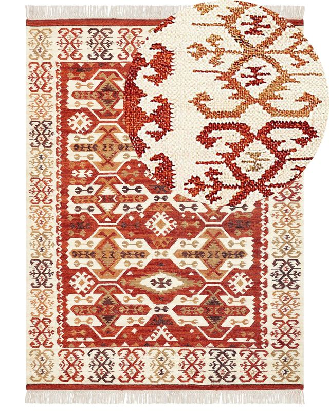 Dywan wełniany kilim 160 x 230 cm wielokolorowy Voskevaz 1 szt.