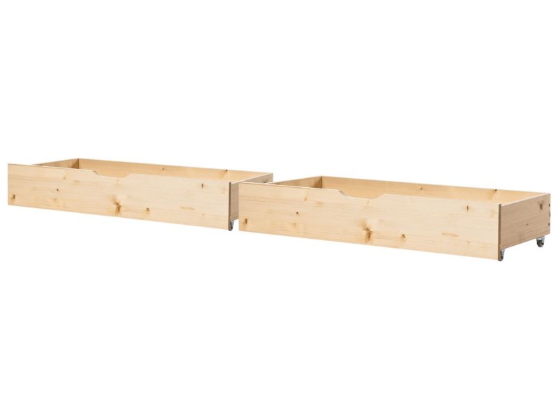 Zestaw 2 szuflad pod łóżko Drewno sosnowe Cronat Jasne drewno 1 par.