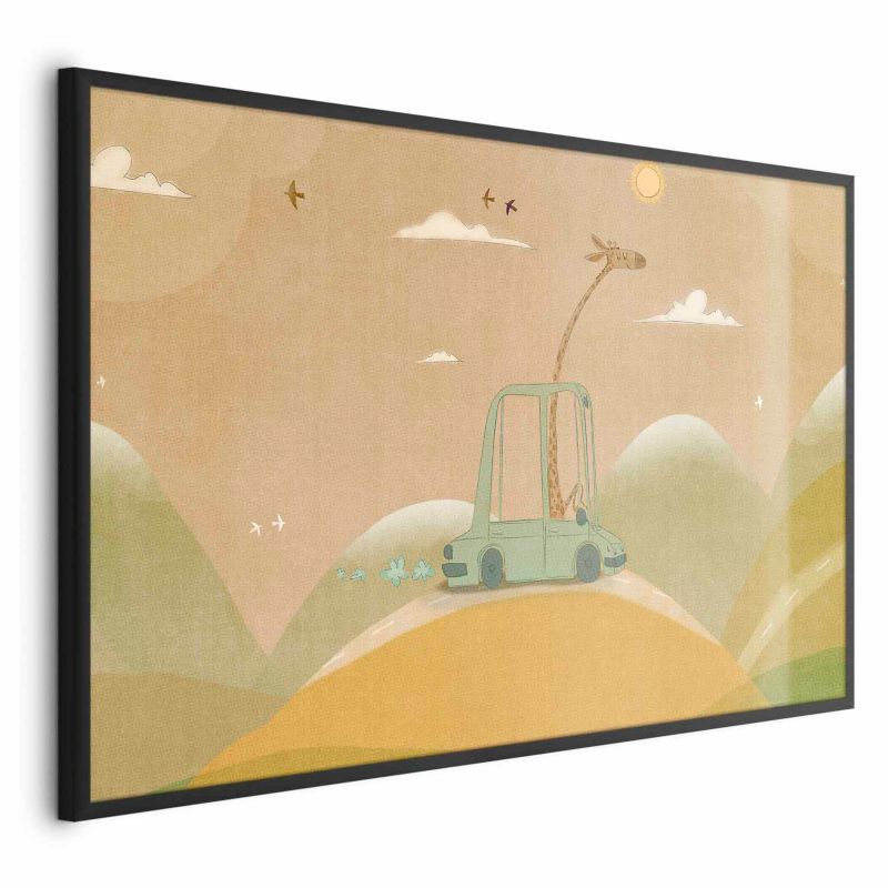 Plakat Artgeist Podróżująca żyrafa 90x60 cm z ramą czarną 1 szt