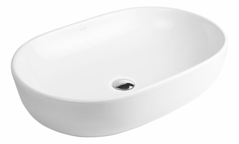 Umywalka nablatowa Owalna 60x42,5 cm Oltens Hamnes SmartClean Biała Ceramika 1 szt.