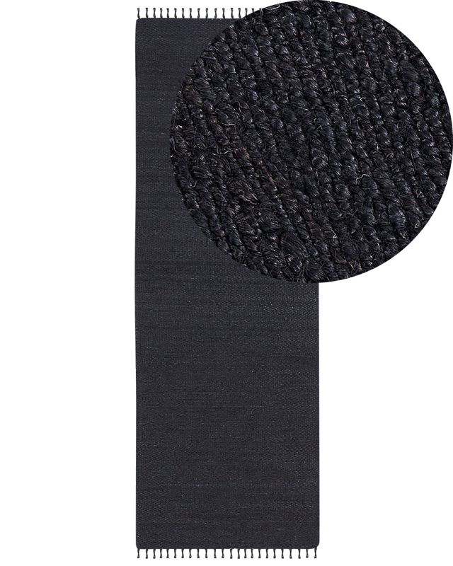 Dywan z juty 80 x 300 cm czarny Sinankoy 1 szt.