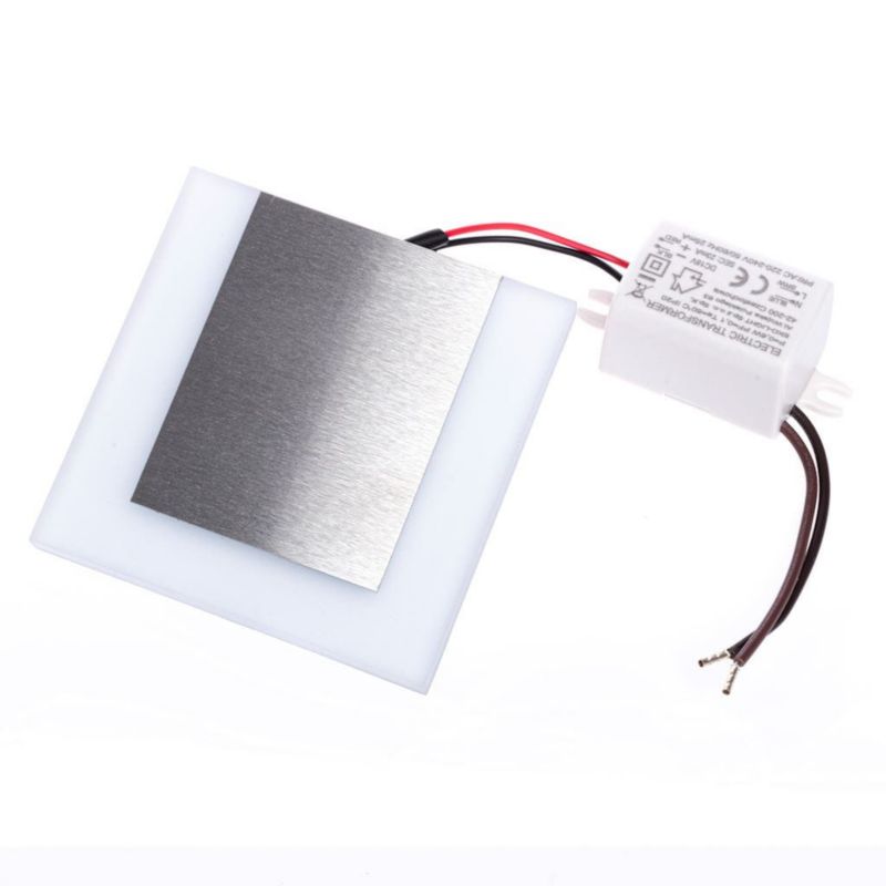 Oprawa oświetleniowa schodowa Eko-Light Capri biało-srebrna LED 0.6W 6500K 15lm IP20 wym: 7,5 x 2,3 cm kwadratowa - 1 szt.