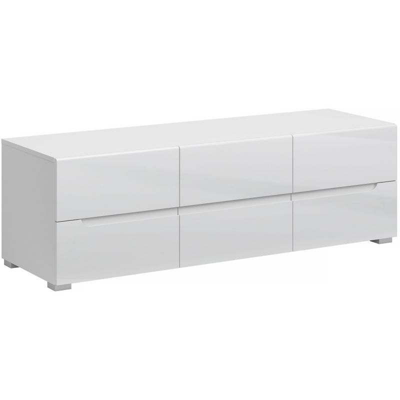 Szafka Mebel Elite Mist RTV 140 cm Biały Połysk Nowoczesna 1 szt