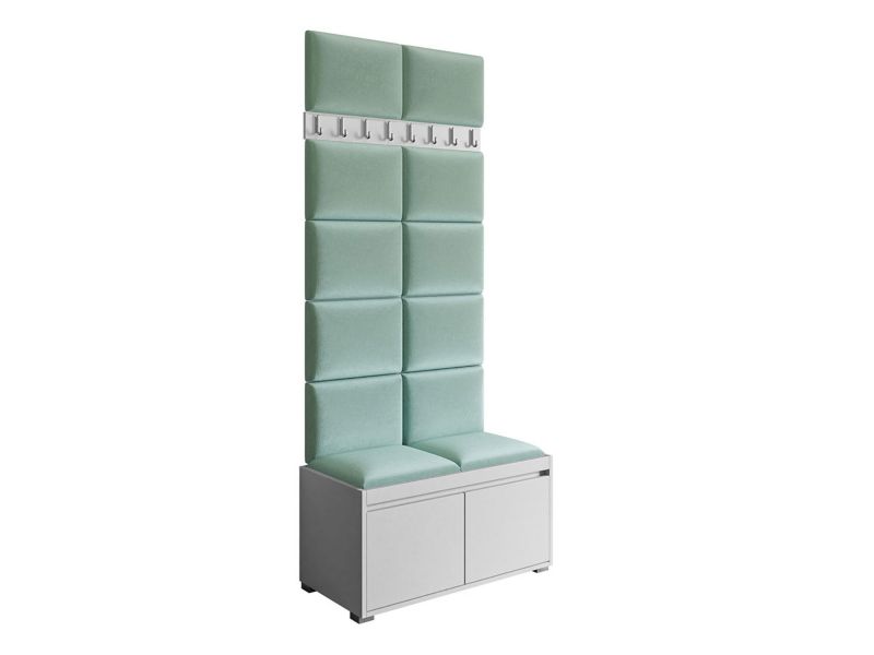 Zestaw do przedpokoju MIRJAN 24 Grawis 80 II biały + miętowy 1 kpl.