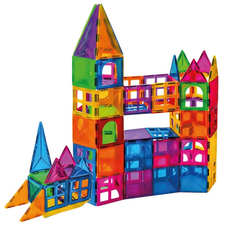 Klocki magnetyczne zestaw Springos 60 szt. klocki konstrukcyjne, zabawka edukacyjna dla dzieci, kolorowe 1 kpl.