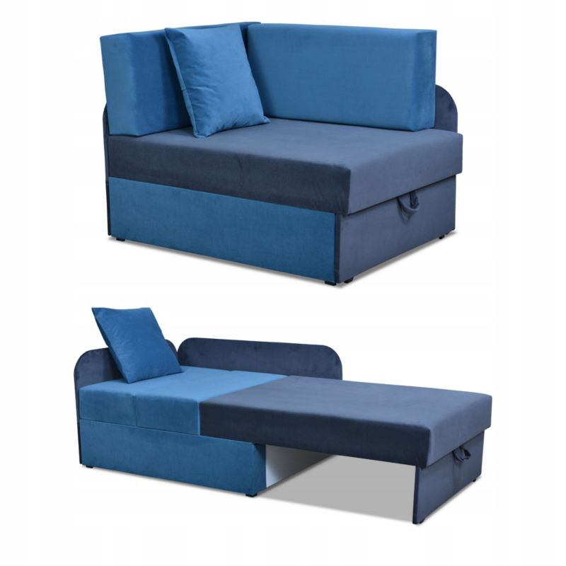 Narożnik dziecięcy rozkładany z pojemnikiem Family Meble Denis Duo niebiesko szary 1szt