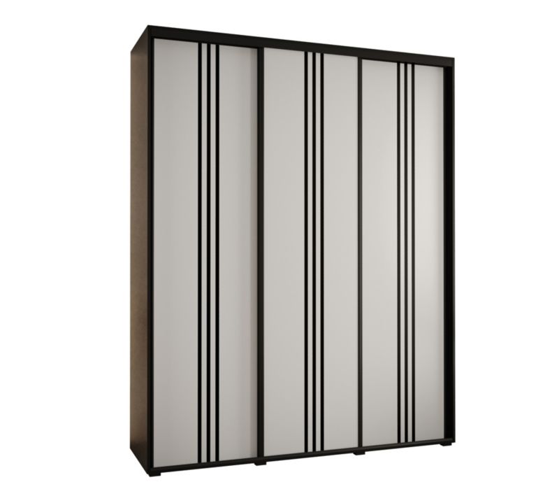 Szafa przesuwna Abiks DAVOS 6 wysoka szer.190cm gł.60cm czarny/biały/czarny 1szt.