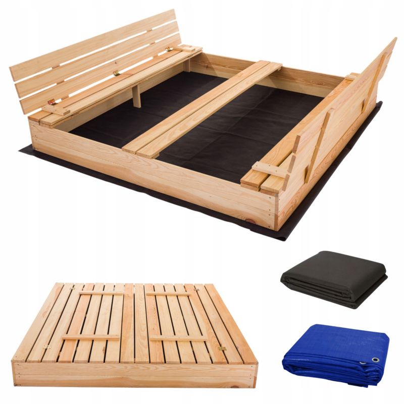 Piaskownica z Ławkami SunWood Bardzo Duża Drewniana 1 szt.