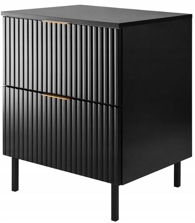 Szafka łazienkowa Furnidea 60 cm czarna z blatem i nóżkami FLOW 1 szt.