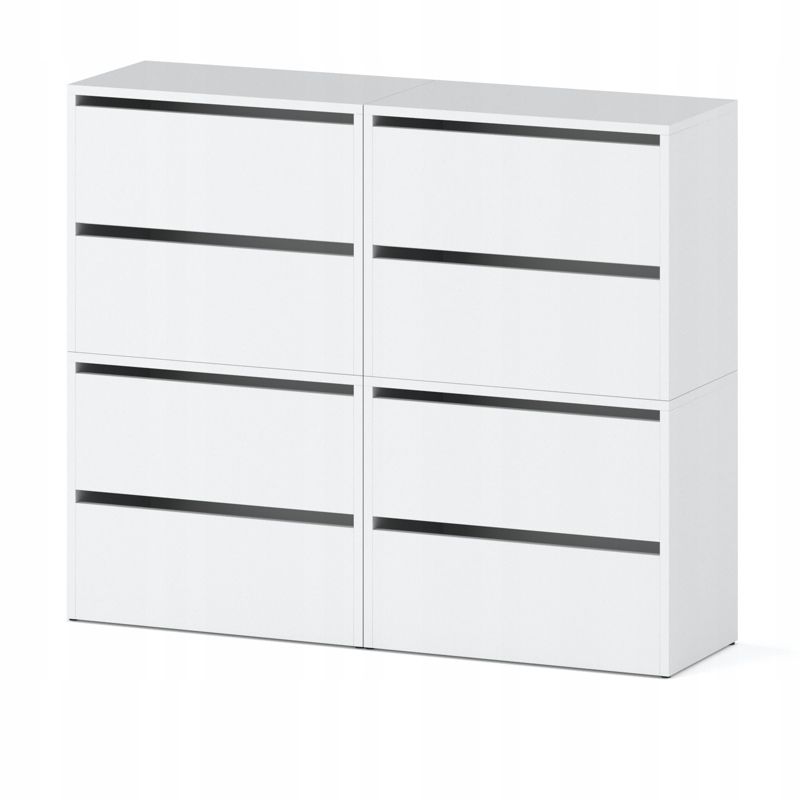 Duża Szafka Na Buty Stiv-Meble 8 Drzwi 4 Moduły 120Cm Biały Mat 120X36X100 Cm 1Szt.