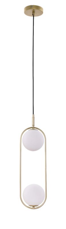 Lampa sufitowa wisząca Candellux Cordel mosiądo-biała szklane kule 2xG9 x 28W 1 szt.