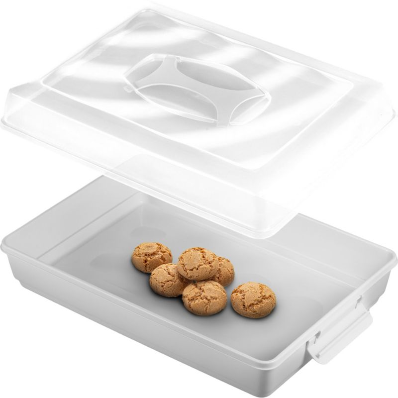 Pojemnik Plastikowy KADAX Prostokątny Na Ciasto Wypieki Tort Pudełko Duży 1szt.
