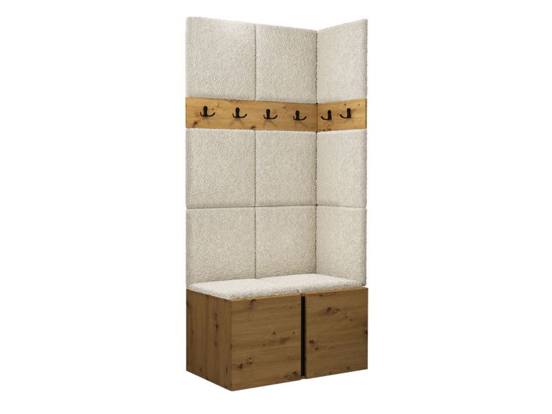 Garderoba MIRJAN 24 Orion I dąb artisan/czarny + beżowa bukla 1 kpl.