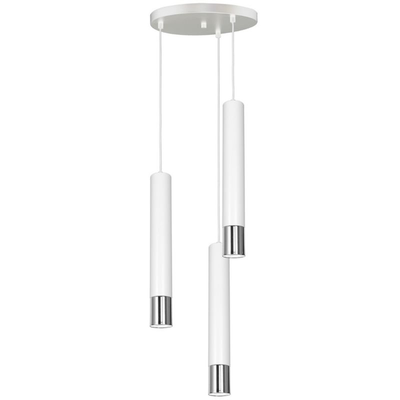 Lampa wisząca Luminex Nest 0551 biały matowa-chromowana tuby 3xGU10 x 8W 1 szt.