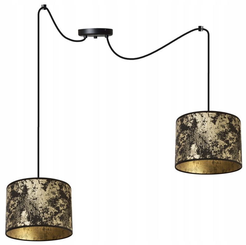 Lampa sufitowa wisząca Light Home LH Pająk Werona 2x E27 60W złoty/czarny 1szt.